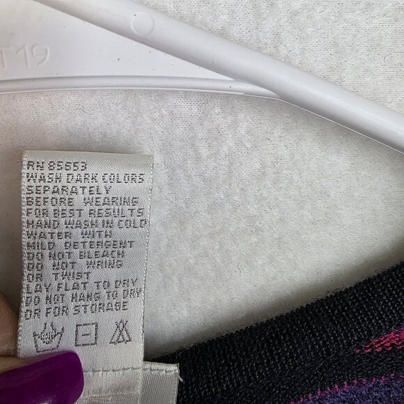 Koret Small Wool Blend Floral Embroidered Cardigan Y2K Purple Vintage Deadstock - Picture 6 of 8